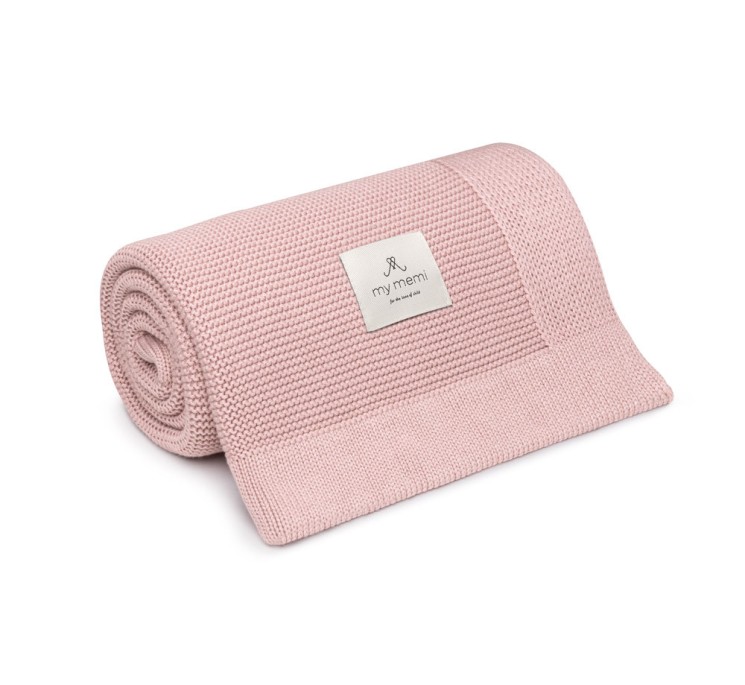 Bambusowy kocyk powder pink 80x100 - classic