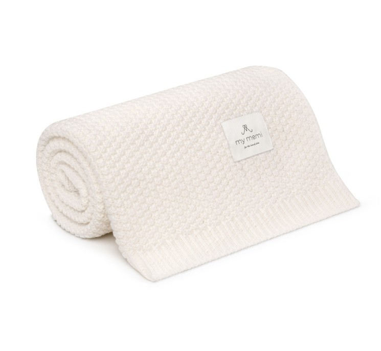 Kocyk ze 100% wełny merino cream - premium collection