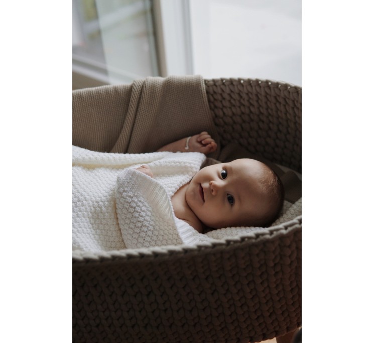 Kocyk ze 100% wełny merino cream - premium collection