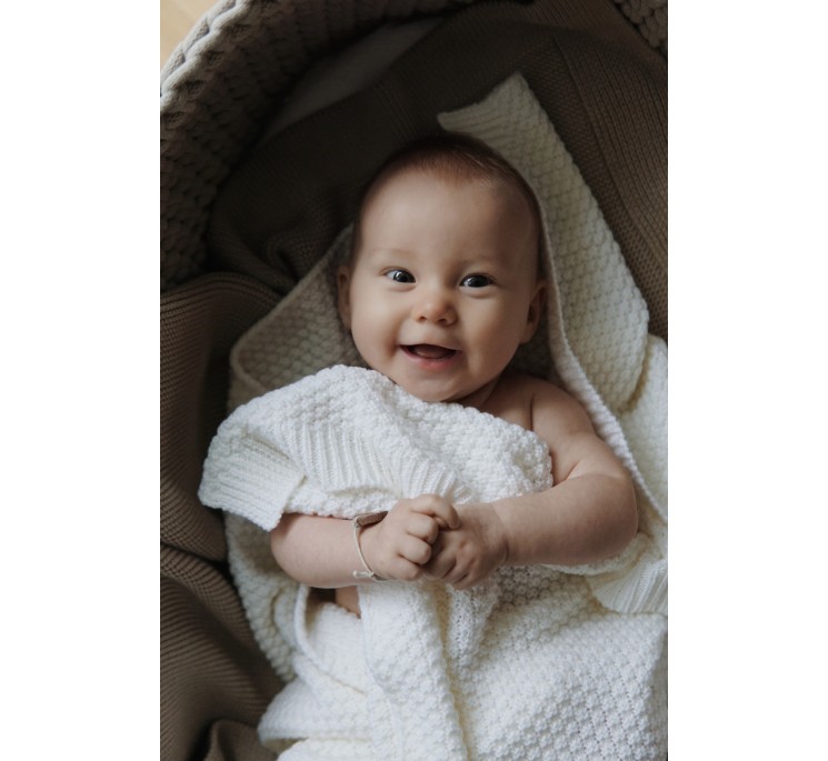 Kocyk ze 100% wełny merino cream - premium collection