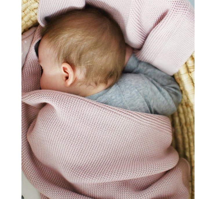 Bambusowy kocyk powder pink 80x100 - classic