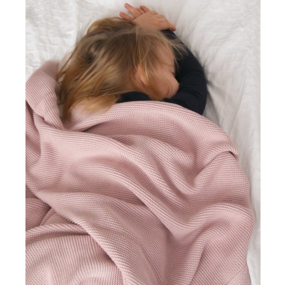 Bambusowy kocyk powder pink 80x100 - classic