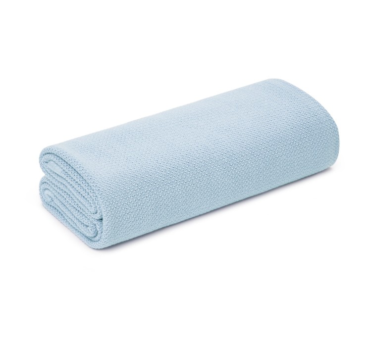 Bambusowy otulacz / lekki kocyk z jonami srebra 100x100 baby blue