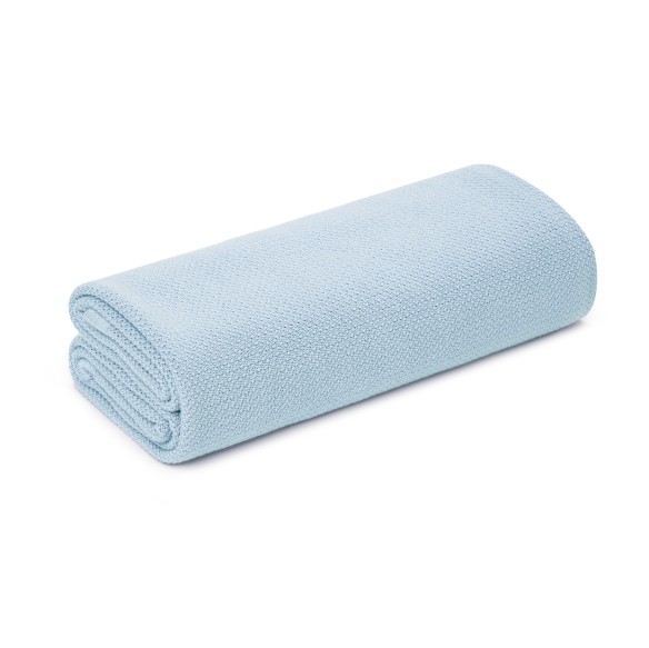 Bambusowy otulacz / lekki kocyk z jonami srebra 100x100 baby blue