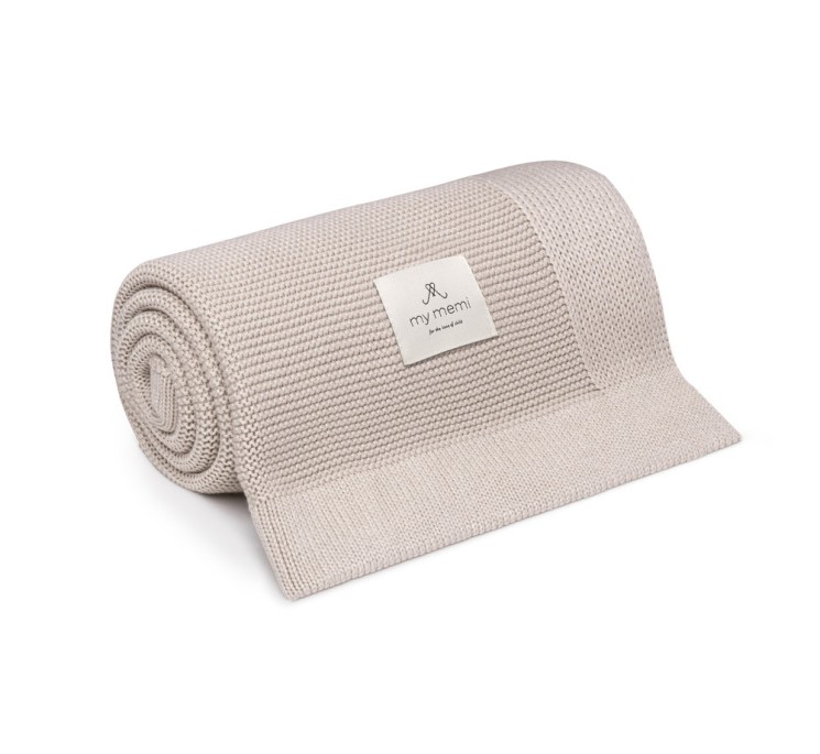 Bambusowy kocyk light beige 80x100 - classic
