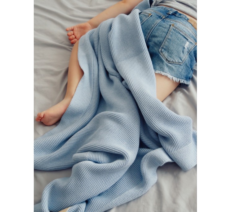 Bambusowy kocyk baby blue 80x100 - classic