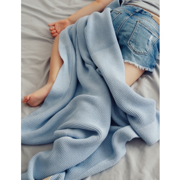 Bambusowy kocyk baby blue 80x100 - classic