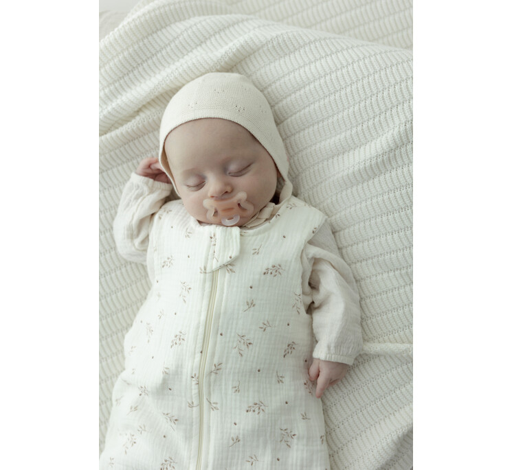 Organic cotton muslin baby sleeping bag 0 - 5 months 1.0 TOG - twigs - MY MEMI