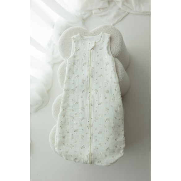 Organic cotton muslin baby sleeping bag 5 - 18 months 1.0 TOG - twigs - MY MEMI