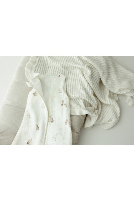 Organic cotton muslin baby sleeping bag with legs 1 - 3 years 1.0 TOG - alpacas - MY MEMI 2