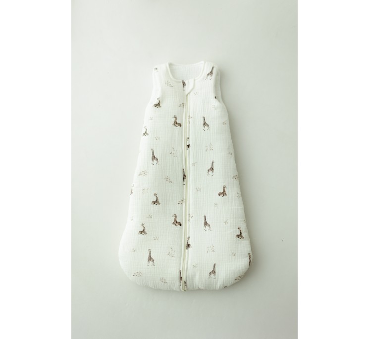 Bio Baumwolle Musselin Babyschlafsack 0 - 5 Monate 2.5 TOG - giraffes - MY MEMI