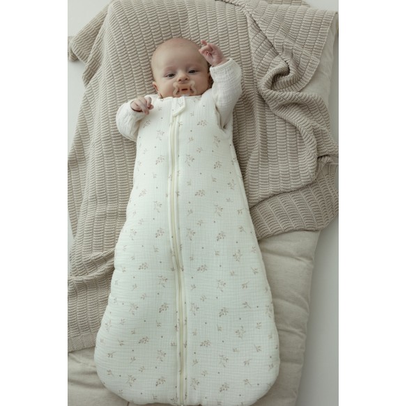 Bio Baumwolle Musselin Babyschlafsack 0 - 5 Monate 2.5 TOG- twigs - MY MEMI