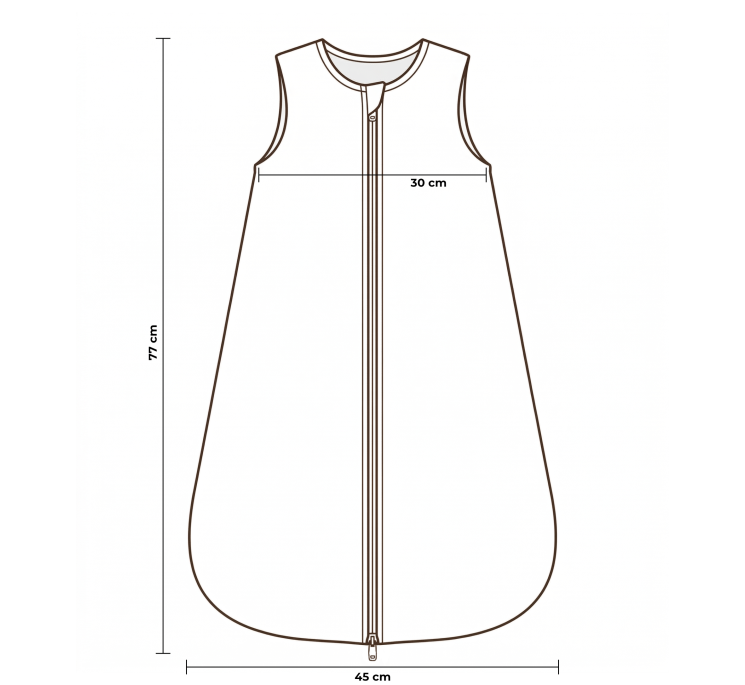 Organic cotton muslin baby sleeping bag 5 - 18 months 2.5 TOG - giraffes - MY MEMI