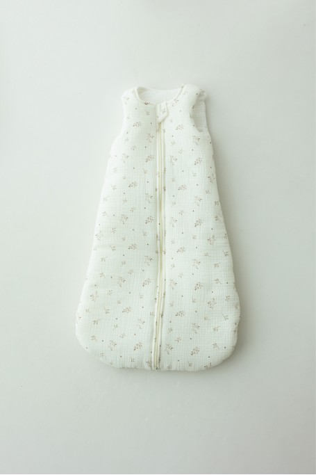 Organic cotton muslin baby sleeping bag 5 - 18 months 2.5 TOG - twigs - MY MEMI