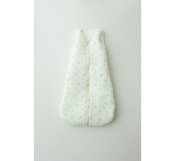Organic cotton muslin baby sleeping bag 5 - 18 months 2.5 TOG - twigs - MY MEMI