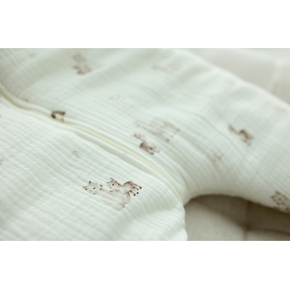 Bio Baumwolle Musselin Babyschlafsack mit Beinen 1 - 3 Jahre 2.5 TOG - alpacas - MY MEMI