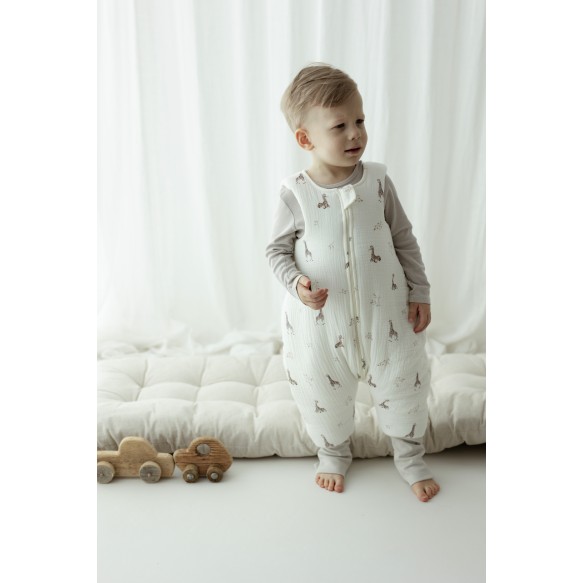 Bio Baumwolle Musselin Babyschlafsack mit Beinen 1 - 3 Jahre 2.5 TOG - alpacas - MY MEMI