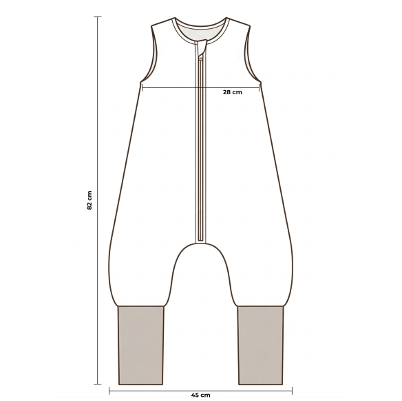 Organic cotton muslin baby sleeping bag with legs 1 - 3 years 2.5 TOG - alpacas - MY MEMI