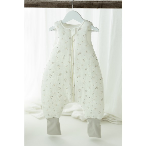 Bio Baumwolle Musselin Babyschlafsack mit Beinen 1 - 3 Jahre 2.5 TOG - twigs - MY MEMI