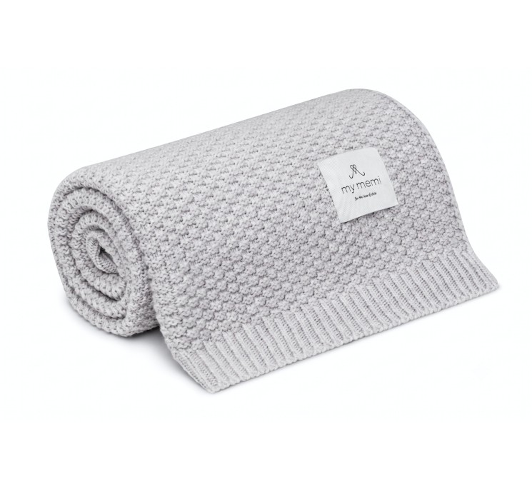 100% Natural Merino Wool Blanket Light Grey - Premium Collection - MY MEMI