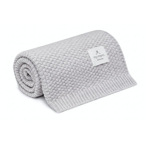 100% Natural Merino Wool Blanket Light Grey - Premium Collection - MY MEMI