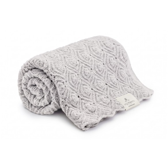 100% Natural Merino Wool Blanket Light Grey Pearl - Premium Collection - MY MEMI