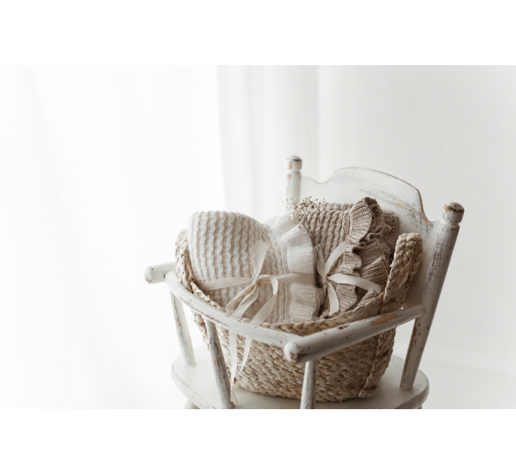 Bambus Babydecke mit Rüsche 85x105 Light Beige (Hellbeige) MY MEMI