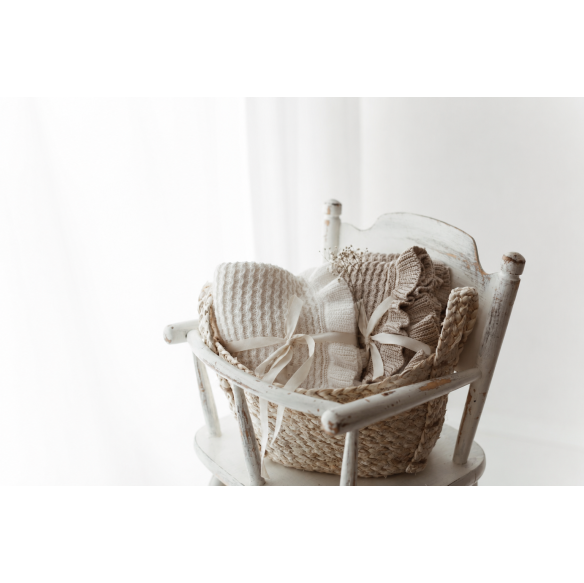 Bamboo blanket with a frill 85x105 light beige MY MEMI