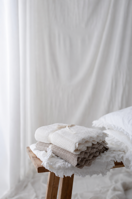 Bambusowy kocyk cream 80x100 - feather 2