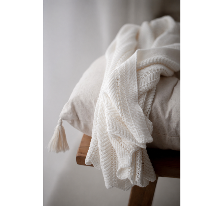 Bamboo Blanket 80x100 cream - feather - MY MEMI