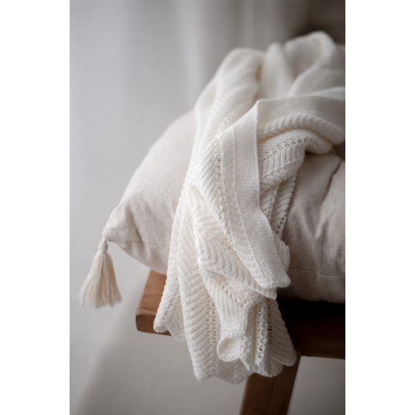 Bamboo Blanket 80x100 cream - feather - MY MEMI