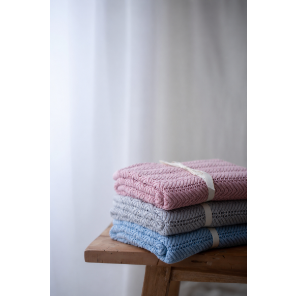 Bamboo Blanket 80x100 light grey - feather - MY MEMI