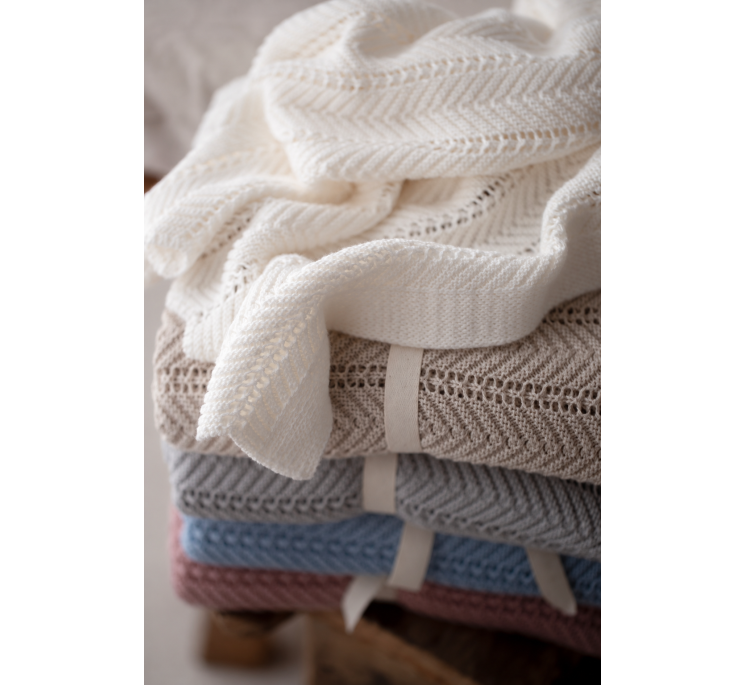 Bamboo Blanket 80x100 light grey - feather - MY MEMI