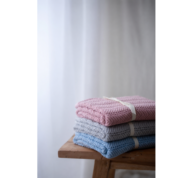 Bamboo Blanket 80x100 baby blue - feather - MY MEMI