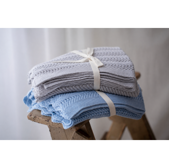 Bambus Babydecke Baby Blue (Hellblau) 80x100 - Feather MY MEMI