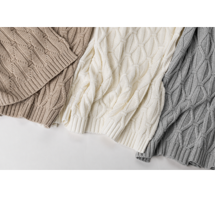 Warme Babydecke aus 100% Merinowolle light grey Wave - premium collection - MY MEMI