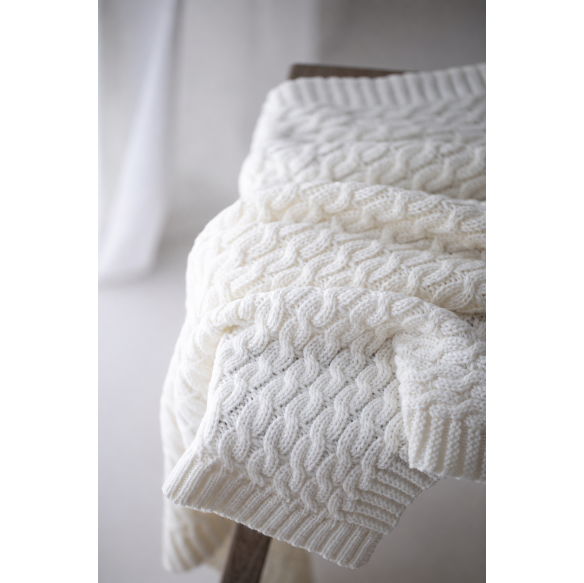 Warme Babydecke aus 100% Merinowolle Cream –  Premium Collection - MY MEMI