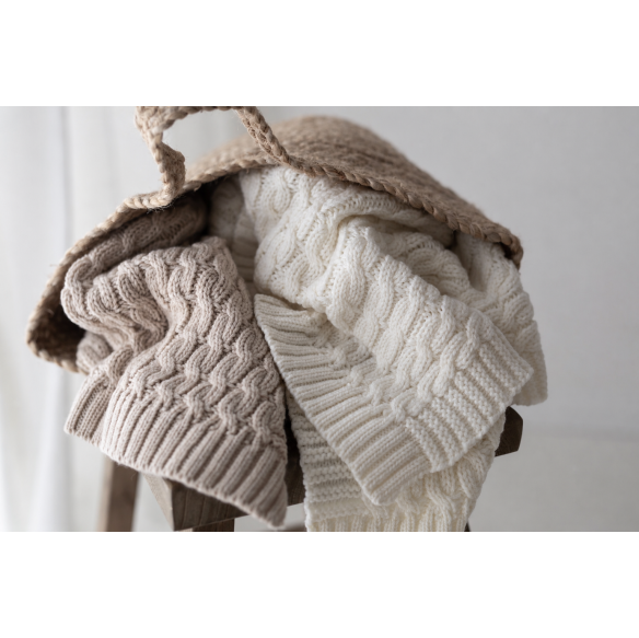 Warme Babydecke aus 100% Merinowolle Warm Beige –  Premium Collection - MY MEMI