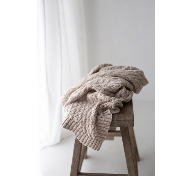 Warme Babydecke aus 100% Merinowolle Warm Beige –  Premium Collection - MY MEMI