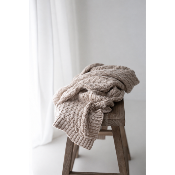 Warme Babydecke aus 100% Merinowolle Warm Beige –  Premium Collection - MY MEMI