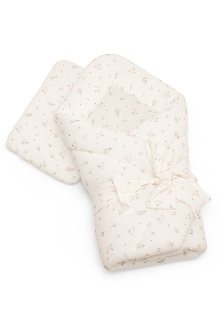 2w1 rożek/kołderka z organicznego muślinu - twigs