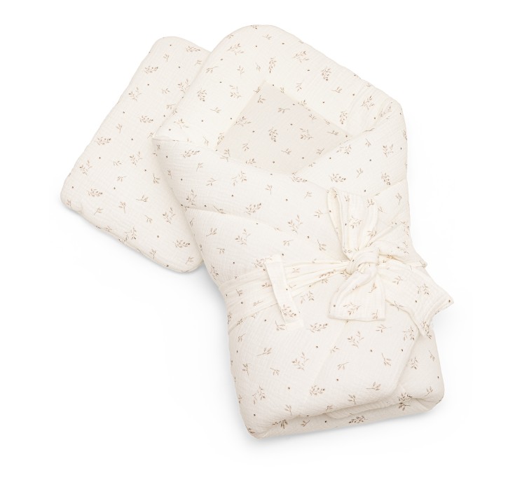 2in1 organic cotton muslin baby horn/bedding - twigs - MY MEMI