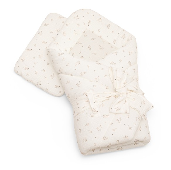 2in1 organic cotton muslin baby horn/bedding - twigs - MY MEMI