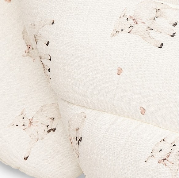 2in1 organic cotton muslin baby horn/bedding - little sheeps - MY MEMI