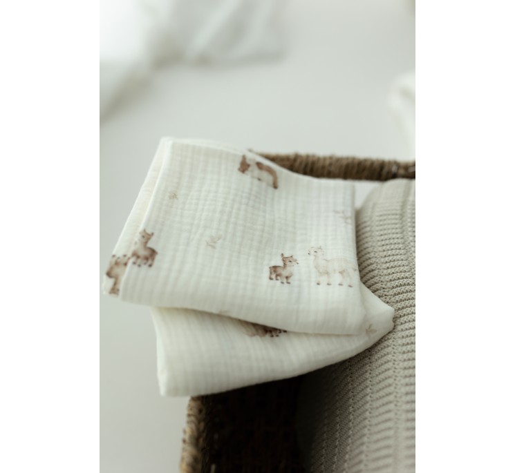 Bio Baumwolle Musselin Windel 60x65 - alpacas - MY MEMI