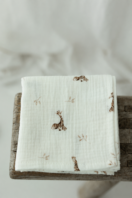 Pieluszka muślinowa z bawełny organicznej 60x65 - giraffes - MY MEMI