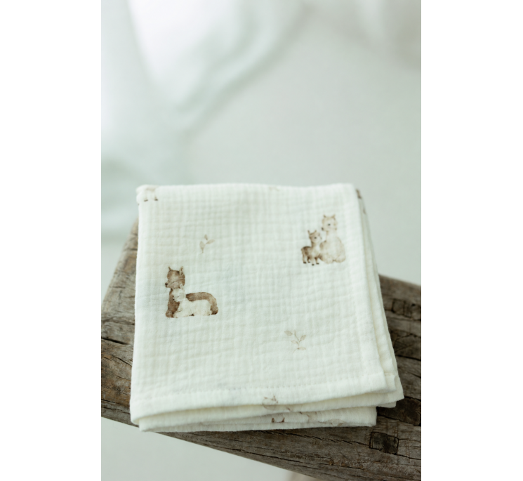 5-pak pieluszek muślinowych z bawełny organicznej 35x35 - alpacas - MY MEMI