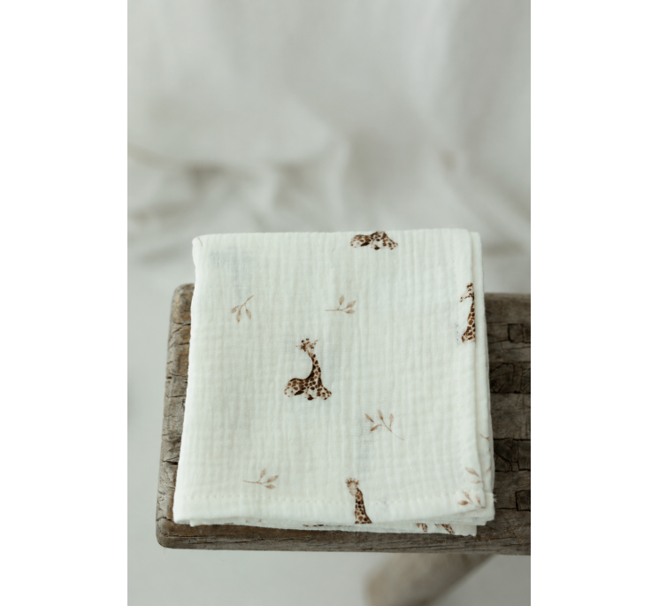 5-pak pieluszek muślinowych z bawełny organicznej 35x35 - giraffes - MY MEMI