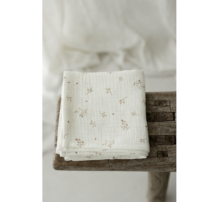 4-pack organic cotton muslin diapers 35x35 - twigs - MY MEMI
