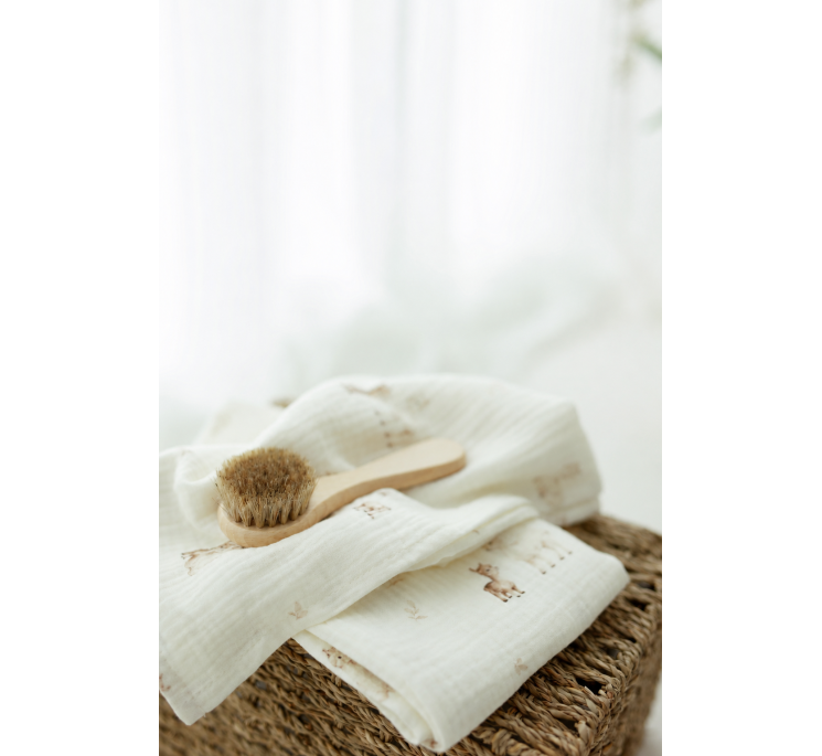 Organic cotton muslin swaddle 100x100 - alpacas - MY MEMI